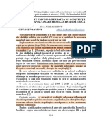 Unele Aspecte Privind Libertatea de Conștiință Și Dreptul La Vaccinare Profilactică Sistemică