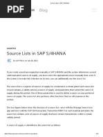 Source Lists in SAP S/4HANA