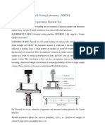 Mechanical Testing Laboratory - MM362 Experiment: Flexural Test