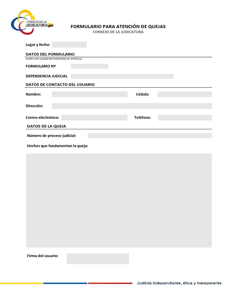 Formulario de Quejas Judiciales | PDF