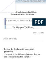 Lecture 03: Probability Review: Dr. Nguyen Tai Hung