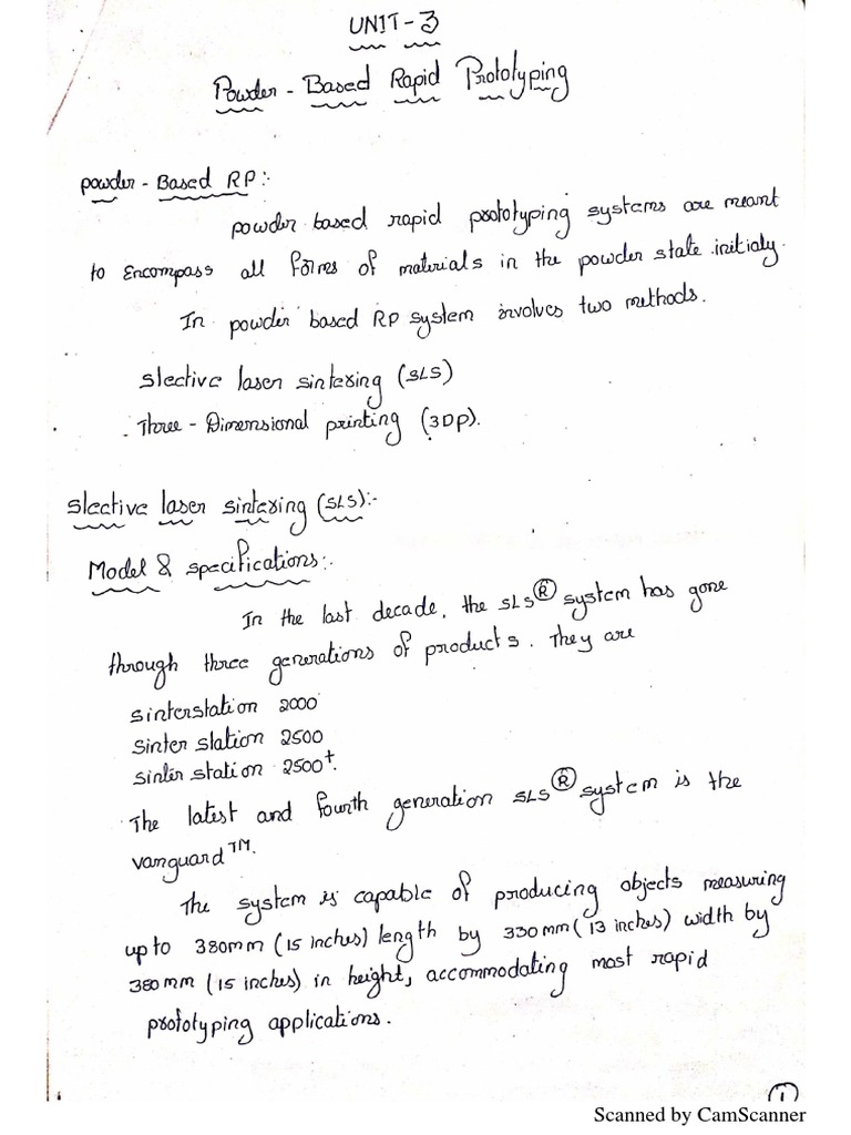 Additive Manufacturing Unit 3 Elective 1 | PDF