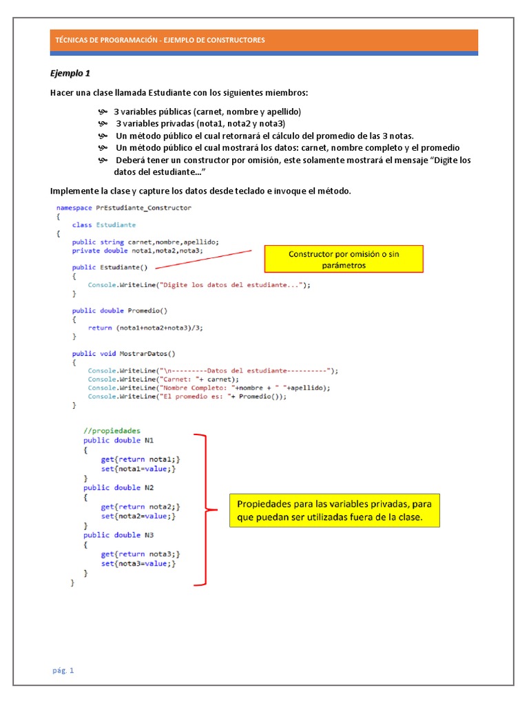 Ejemplos de Constructores en Programación | PDF