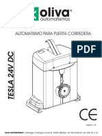 TESLA 24V DC AUTOMATISMO PARA PUERTA CORREDERA. OLIVA AUTOMATISMOS C - Almogia 14 Bloque 9 Local MÁLAGA Tel Fax