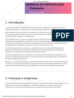 O Papel e o Ambiente Da Administração Financeira