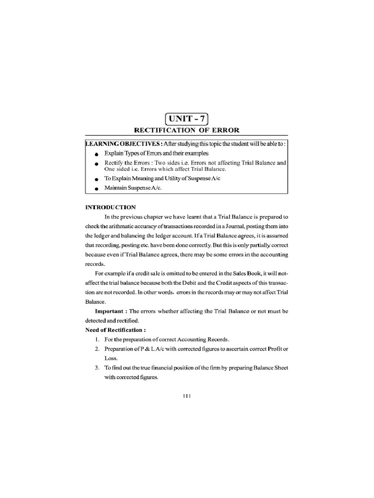 11 Accountancy Notes Ch07 Rectification of Errors 01 PDF