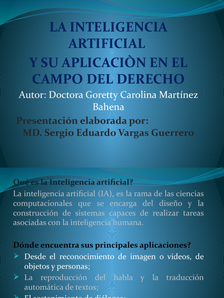 La Inteligencia Artificial y Su Aplicaciòn en El Campo Del Derecho-MD ...