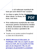 LIVE Cum Începe Școala Din 8 Noiembrie Ministrul Educației Am Redus Numărul de Teze - Liceu, În Loc de Patru Teze, Se Vor Susț