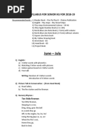 SR KG Syllabus