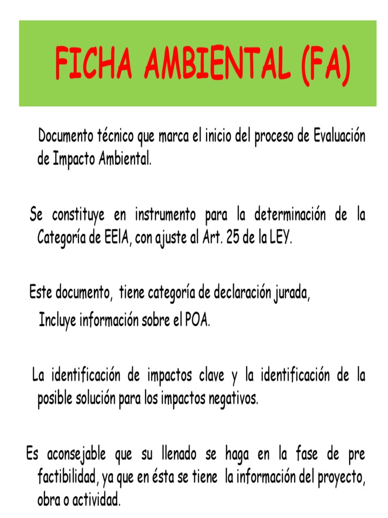 Ficha Ambiental y Evaluación de Impacto | PDF | Agua | Evaluación de ...