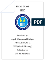 Aquib Muhammad Rafique - 6623 OOP Final Paper