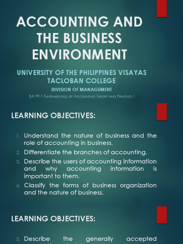 Learning Resource - Accounting and The Business Environment | PDF ...