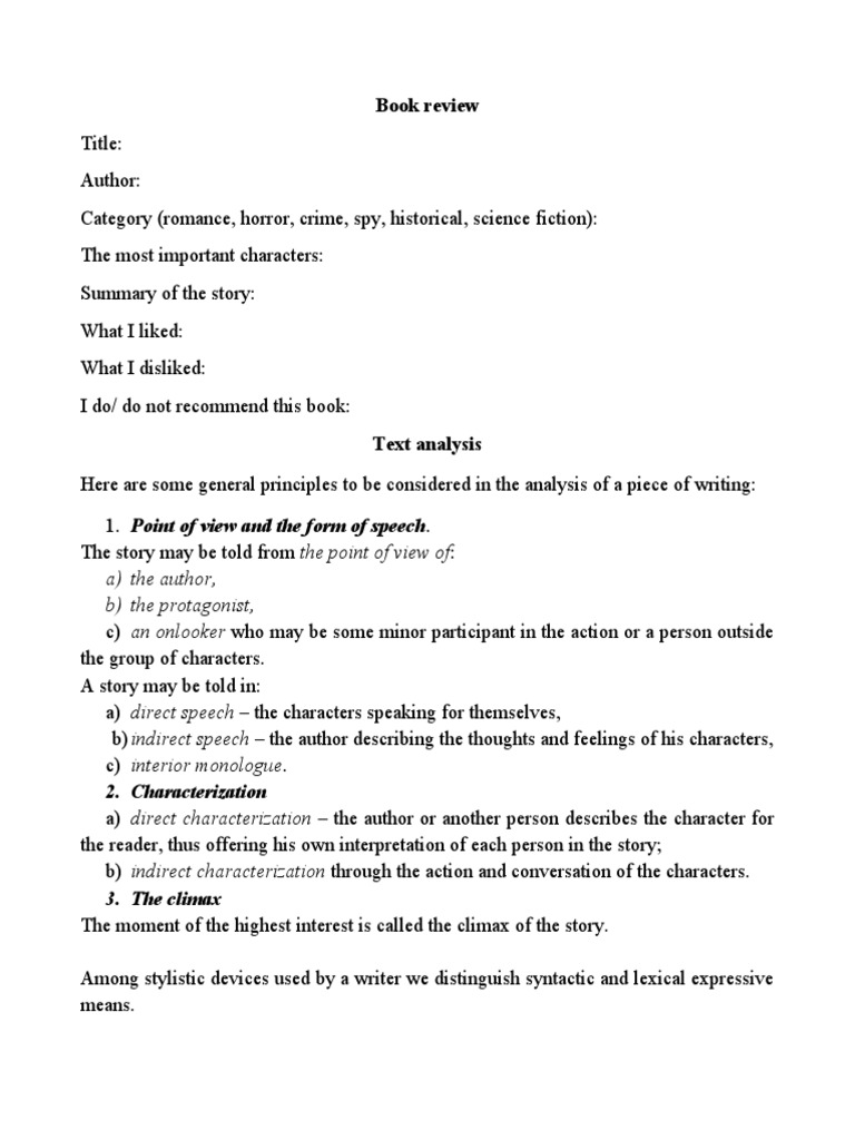 Comprehensive Book Review Guide | PDF | Sentence (Linguistics) | Metaphor