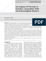 Cross-Sectional Analysis of Pyrroles in Psychiatric Disorders