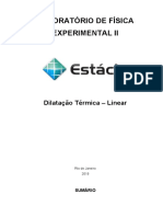 Dilatação térmica linear de ferro, aço inox e cobre