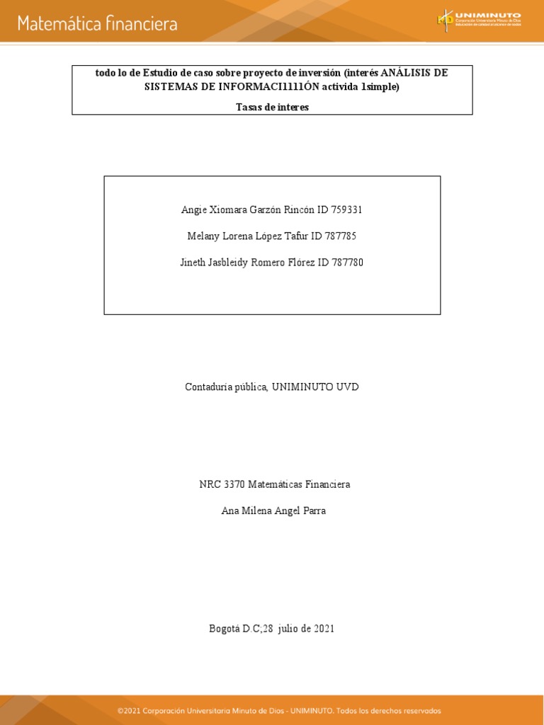 NRC 3370 Matemáticas Financiera | PDF | Producto Interno Bruto | Alquiler