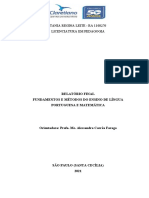Relatório Final Fund. Mét. Língua Portuguesa e Matemática