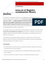 Inscribir Empresa en El Registro Integral de Formalización Minera (Reinfo) - Gobierno Del Perú