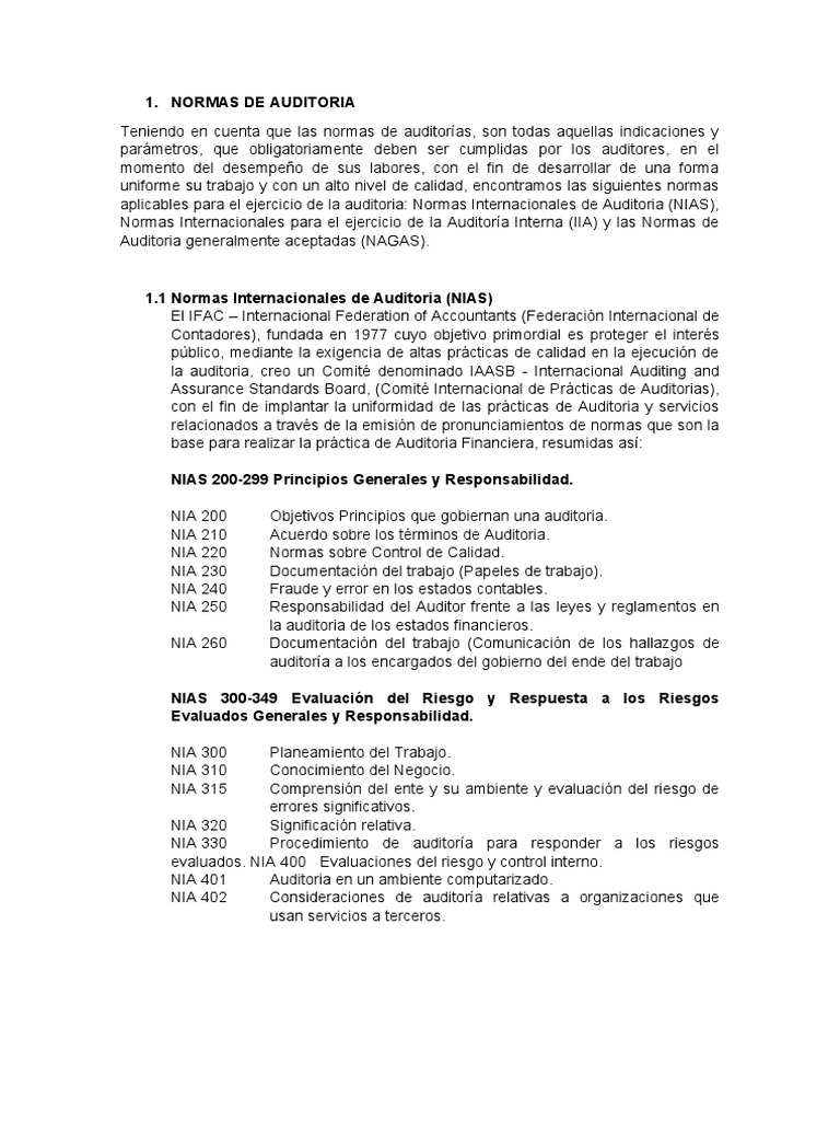 Normas Internacionales de Auditoría | PDF | Auditoría | Contralor