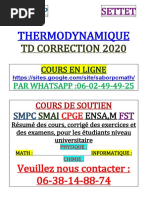 TD THERMODYNAMIQUE FST SETTET 2020