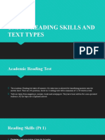 Unit 1: Reading Skills and Text Types