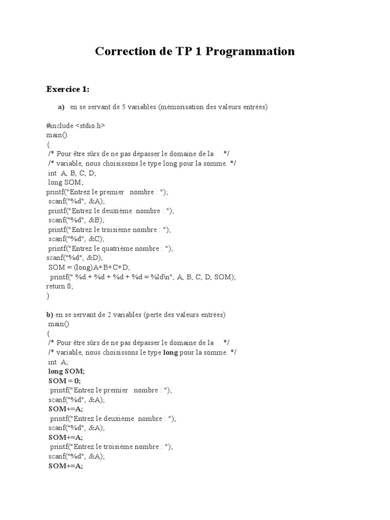 Correction TP Programmation C | PDF | Bibliothèque logicielle ...