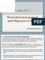 Lecture No. 5: Watershed Management and Objectives in India