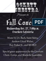 Fall Concert Wed. October 27 700p.m. in The Crockett Cafeteria