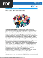Veneziani Marcello - Che vuol dire sovranismo