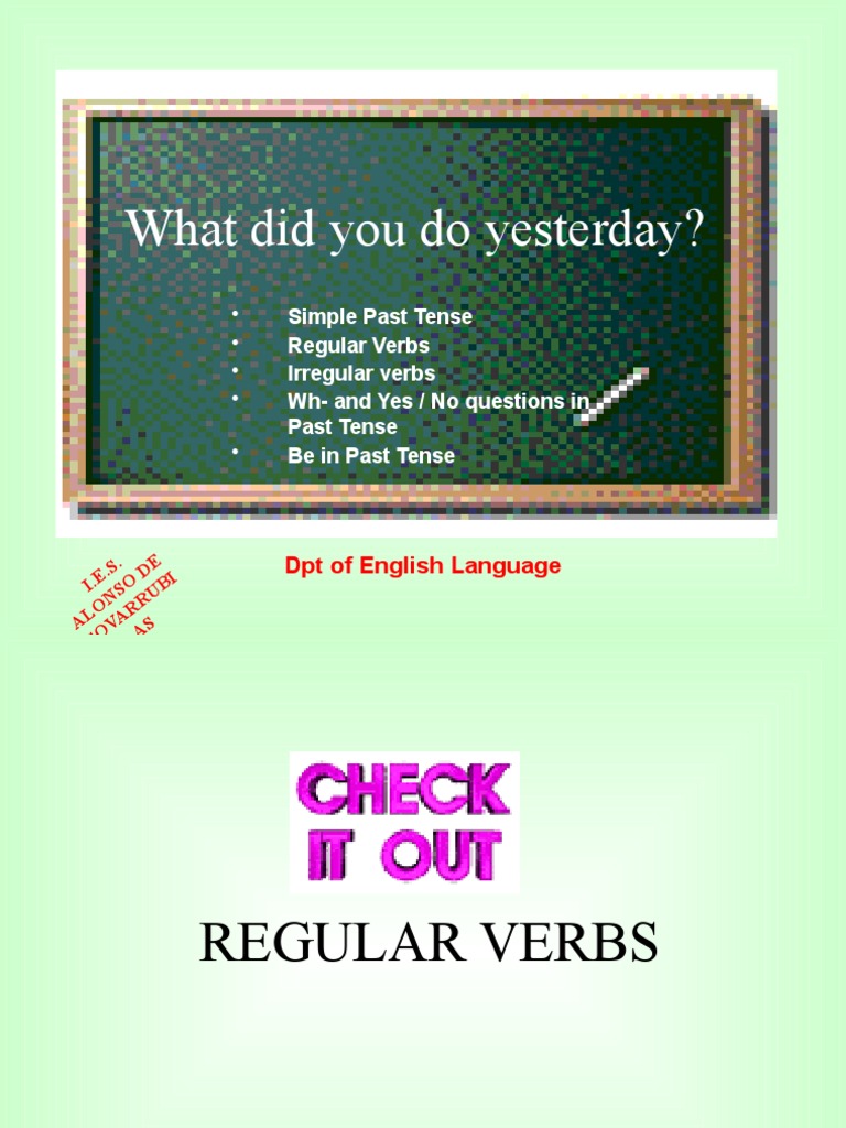 What Did You Do Yesterday Dpt Of English Language Pdf