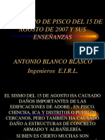 El Sismo de Pisco Del 15 de Agosto de 2007 y Sus Enseñanzas. Antonio Blanco Blasco Ingenieros e.i.r.l.