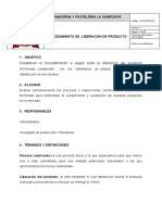 Ps-Ad-Pr-012 Procedimiento de Liberación de Producto