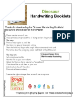Handwriting Booklets: Dinosaur