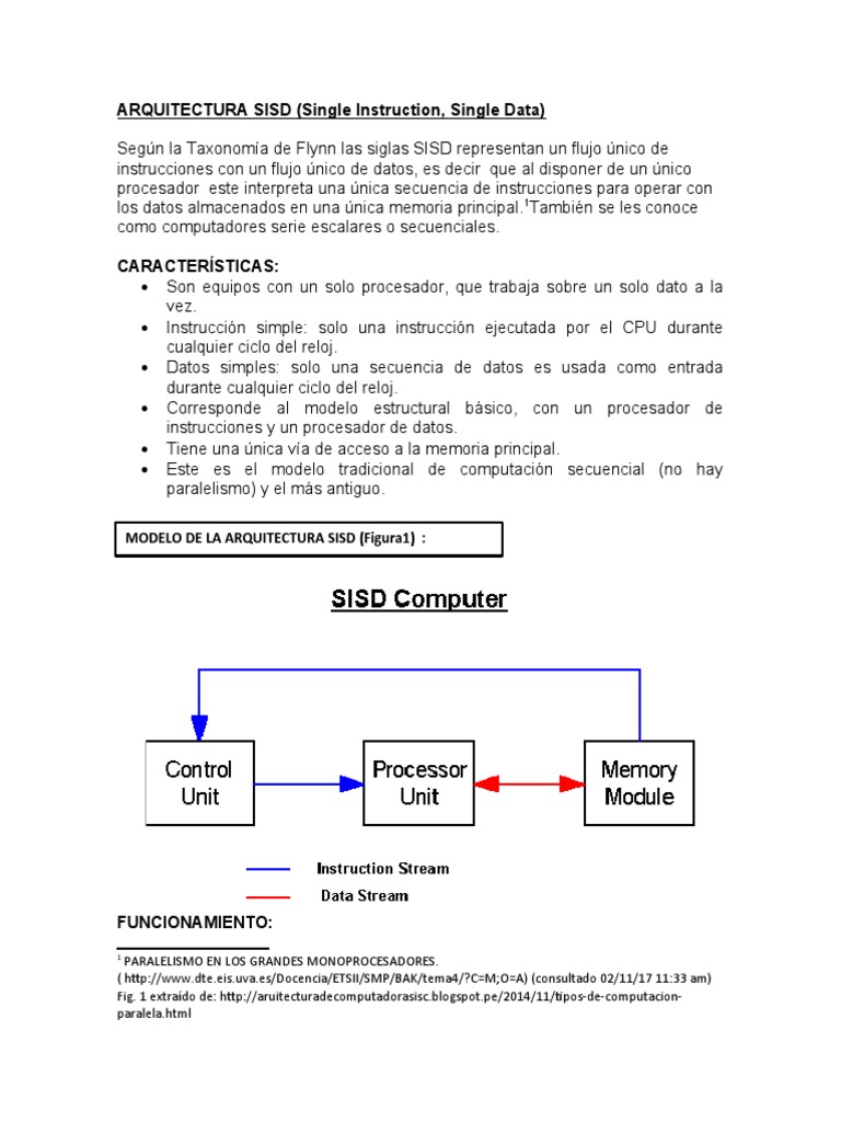 Arquitectura Sisd | PDF | Unidad Central de procesamiento ...