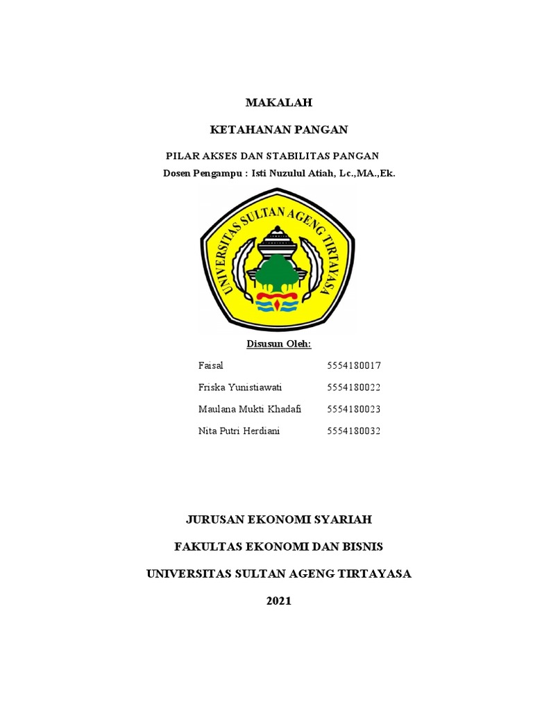 Pilar Akses dan Stabilitas Pangan | PDF | Kesehatan Holistik