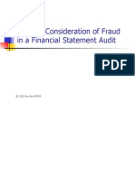 SAS 99: Consideration of Fraud in A Financial Statement Audit