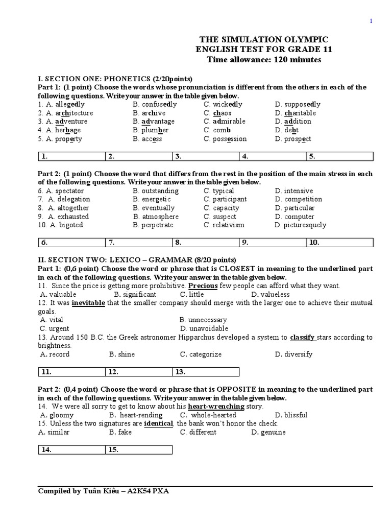 Grade 11 English Test Simulation | PDF | Chocolate | Cocoa Bean