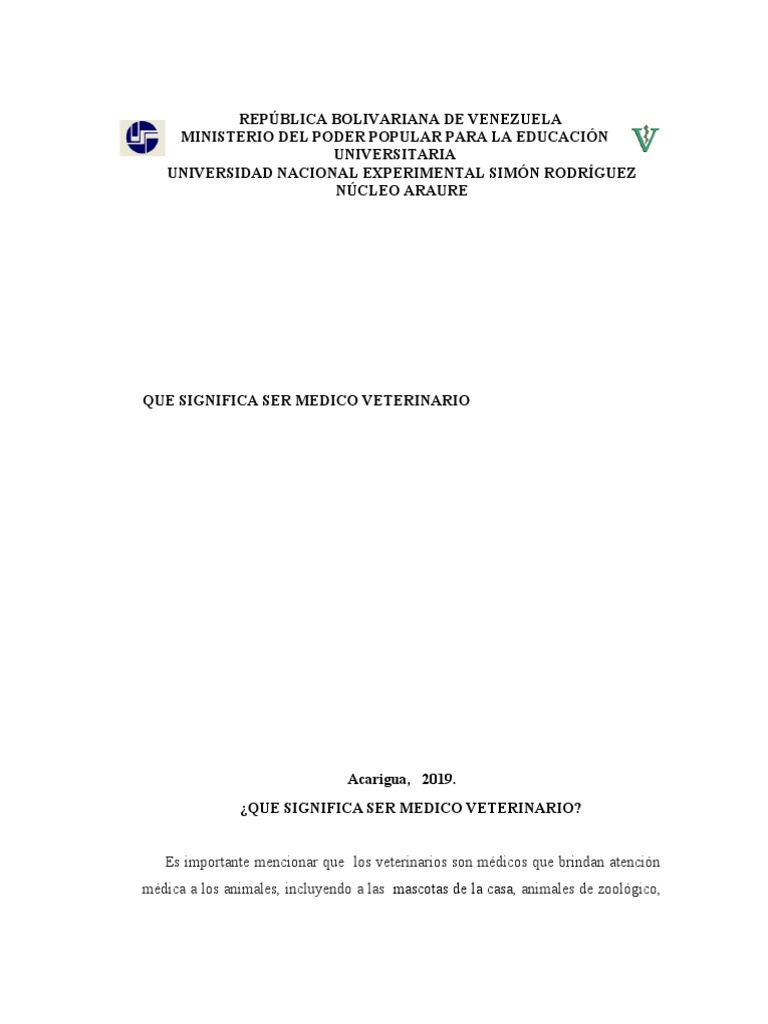 Significado de ser médico veterinario | PDF | Medicina Veterinaria ...