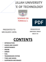 Barkatullah University Institute of Technology: Seminar On Formula 1