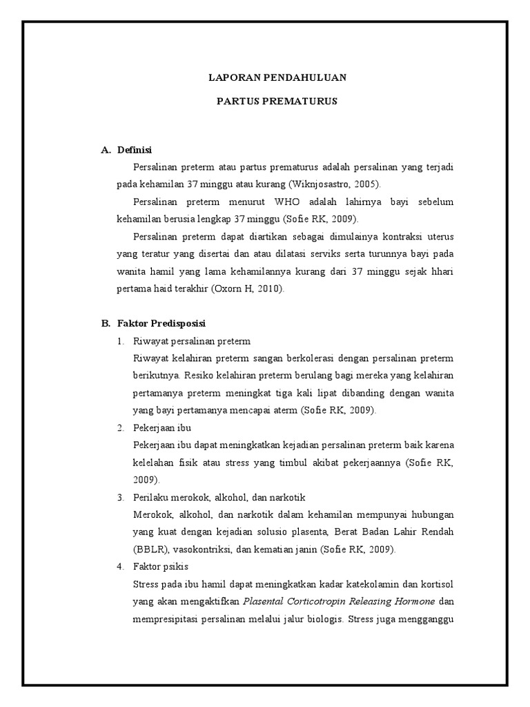 LP Partus Prematurus | PDF