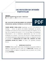 Derecho de Petición en Interés Particular - Fabián Andrés Chima Arias