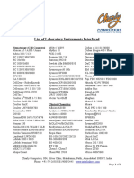 List of Laboratory Instruments Interfaced: Hematology (Cell Counters)