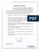 POLITICA DE CALIDAD - POYRY CHILE LTDA (Rev.00)