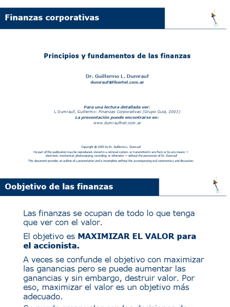 01 Capitulo 1 Fundamentos y Principios de Las Finanzas | PDF | Costo de ...