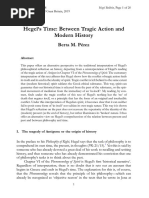 Berta Perez - Hegel's Time. Between Tragic Action and Modern History