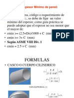 Espesor mínimo de pared para tanques a presión