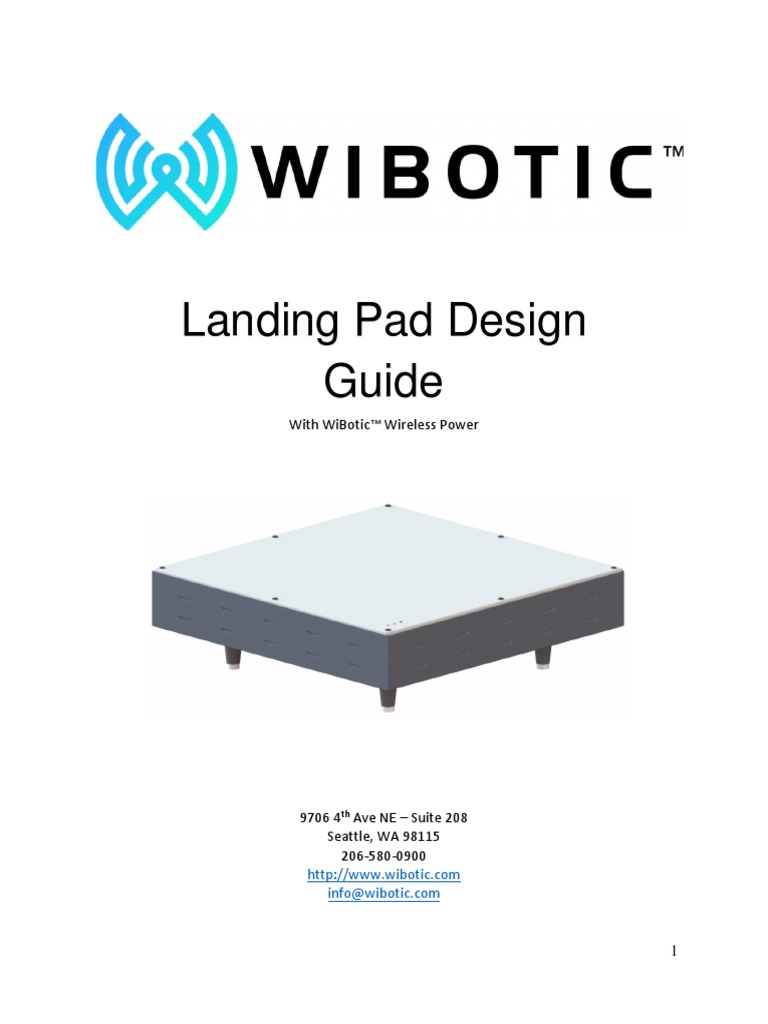 WiBotic Landing Pad Design Guide (2021) PDF Unmanned Aerial Vehicle