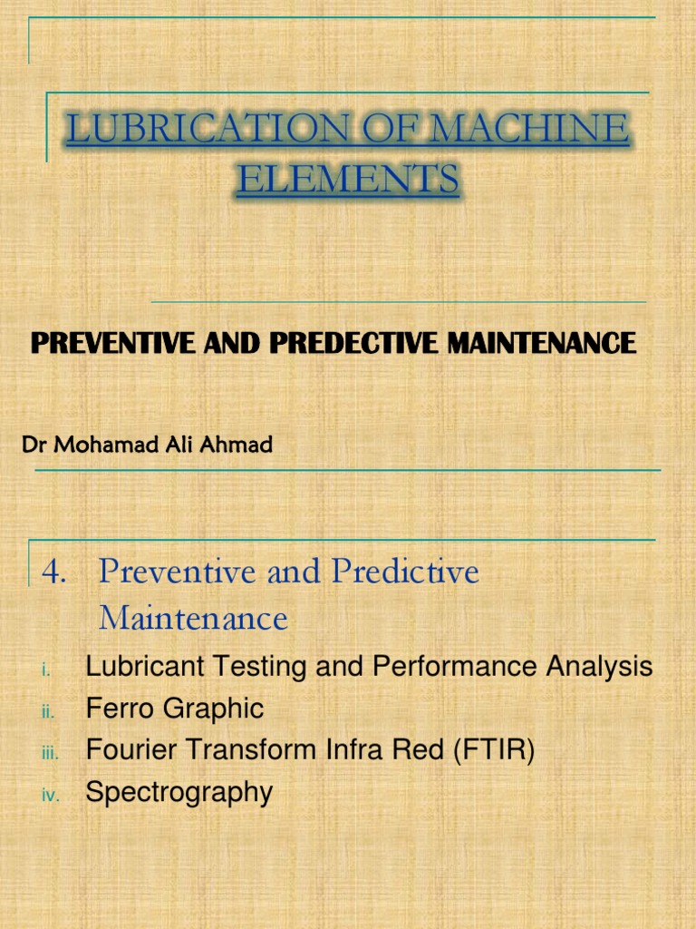 Lubrication in Predictive Maintenance | PDF | Infrared Spectroscopy ...