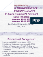 Financial Management For Non-Finance Manager In-House Training PT Newmont Nusa Tenggara