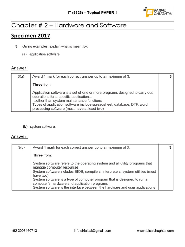 Specimen 2017 Chapter 2 Hardware and Software PDF